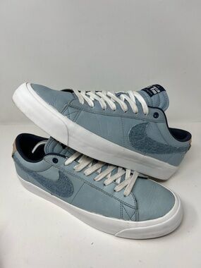 Nike Blazer Low GT SB Skate Shoes Mens 11.5 Blue & White Light Denim DM8890-100